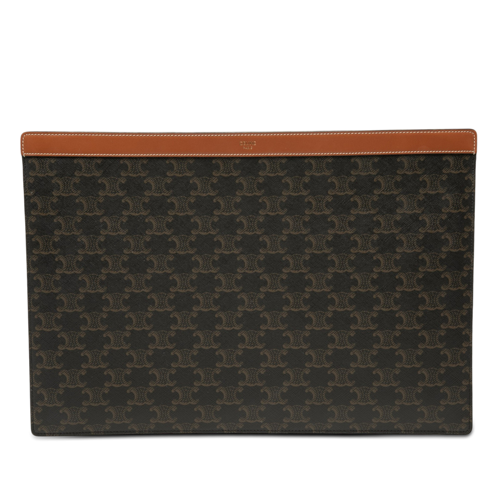 Pre-Loved Celine Triomphe Coated Canvas Clutch